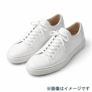 白背景に、白いローカットのレザースニーカーが一足、斜め上から撮影されている。右下に「※画像はイメージです」の文字がある。